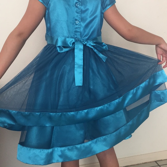 Girls aqua dress - Picture 2 of 7